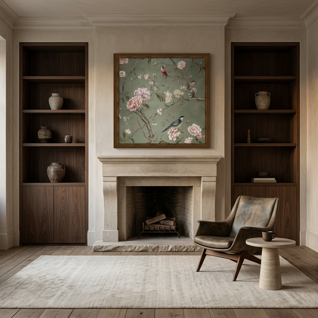 Garden in Mist — The Fireplace Room